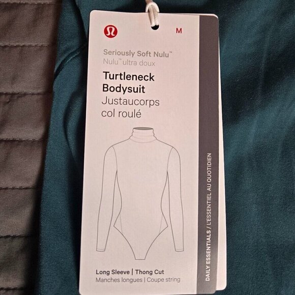 NWT Lululemon Wundermost Ultra-Soft Nulu™ Turtleneck Bodysuit - M Storm Teal - Picture 4 of 6